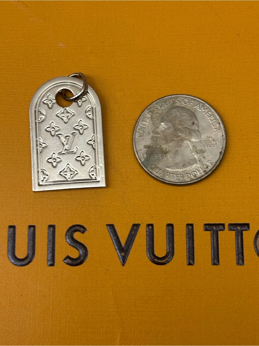 Louis Vuitton Nanogram Silver Tone Charm - Picture 2 of 3